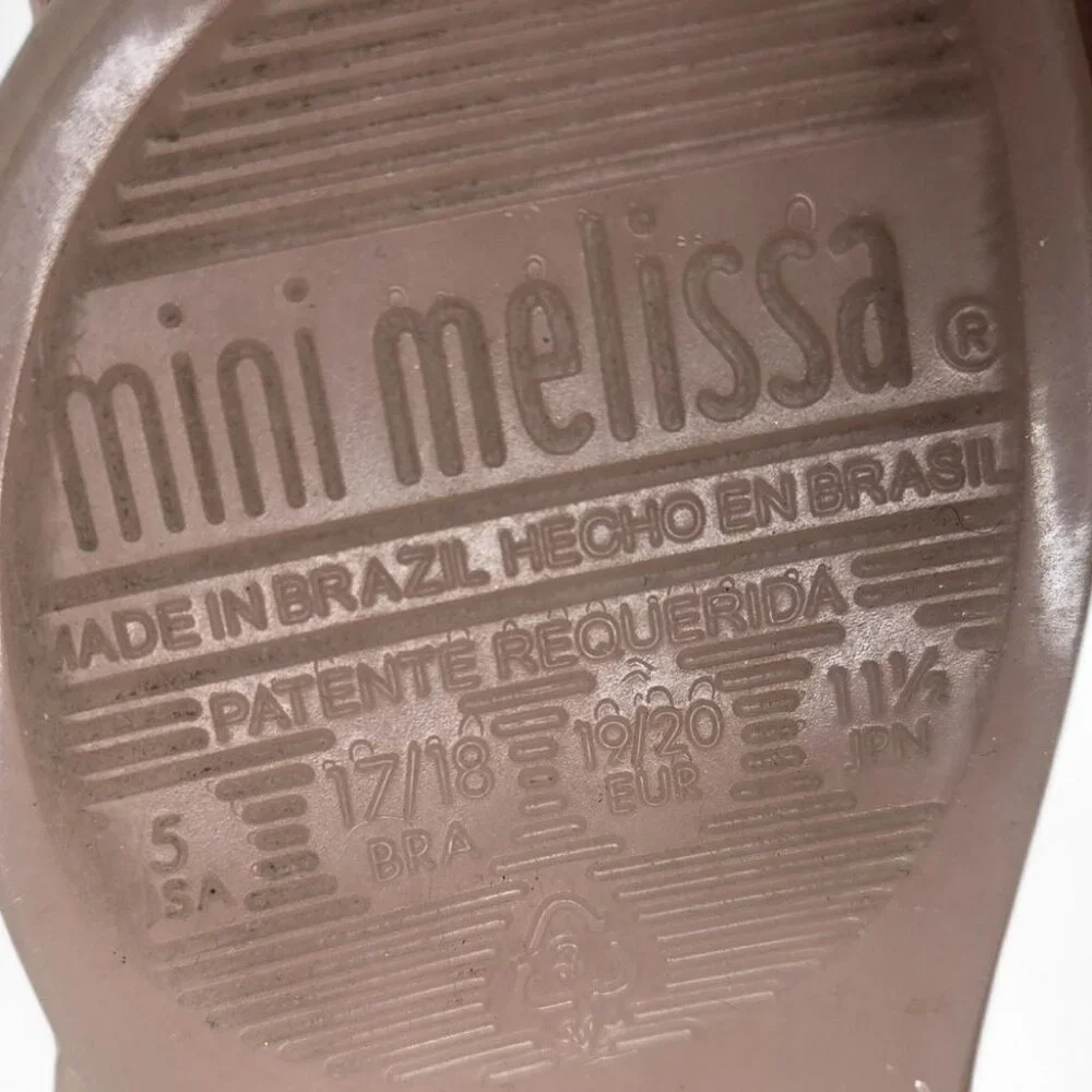 Mini Melissa Mary Jane Jelly Shoes Baby Rose Gold Chunky Bow Top Dress Up 5